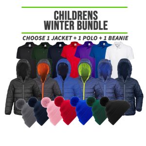 Kids Winter Bundle – includes same Front Embroidery Logo 3 items