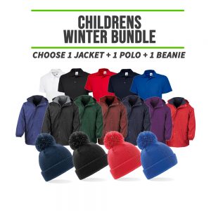 Kids Winter Bundle – includes same Front Embroidery Logo 3 items