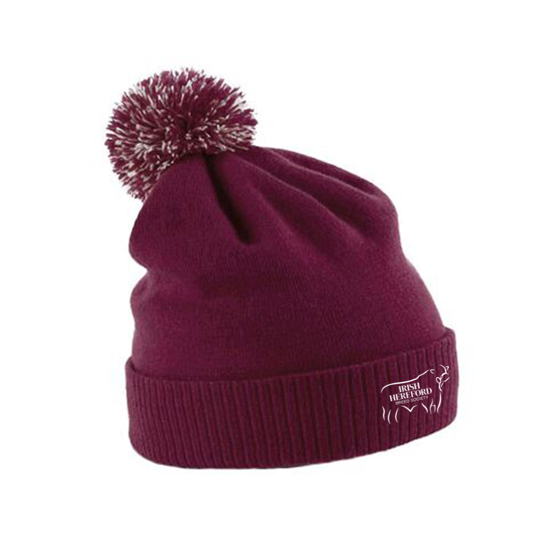 Irish_Hereford_Snowstar_Bobble_Beanie_BC450_Burgundy