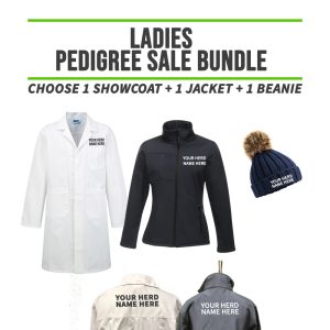 Ladies Pedigree Sale Bundle  – INCLUDES SAME FRONT EMBROIDERY LOGO 3 ITEMS & BACK TEXT ONLY