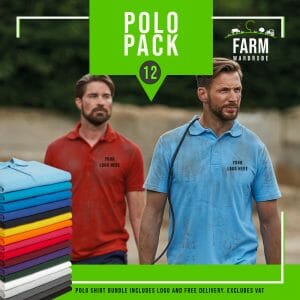 Polo Shirt Bundle Qty 12 – Includes Front Logo & Free Delivery – Includes VAT