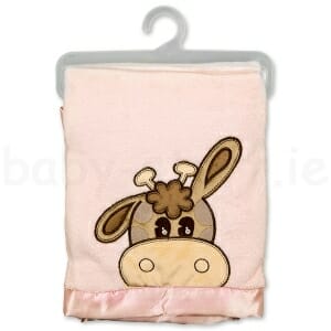 Baby Blanket Blue Bunny or Pink Cow