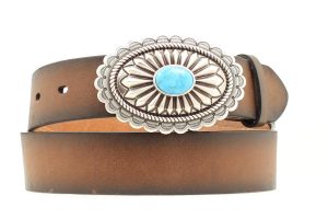 Ariat Women’s Western Belt with Turquoise Buckle