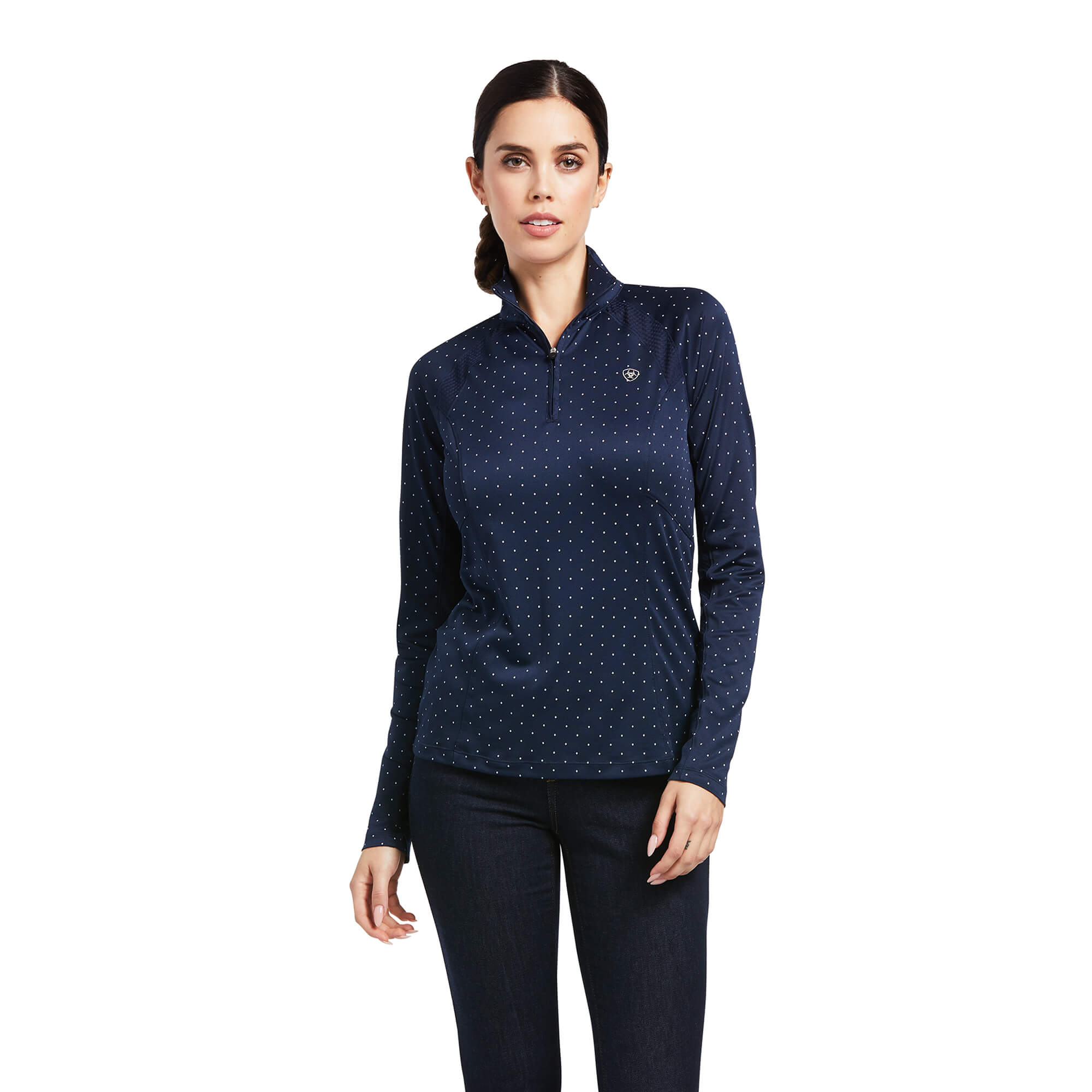 10030462_front_Ariat_Sunstopper_2.0_QTR_Zip_Baselayer_NavyDot