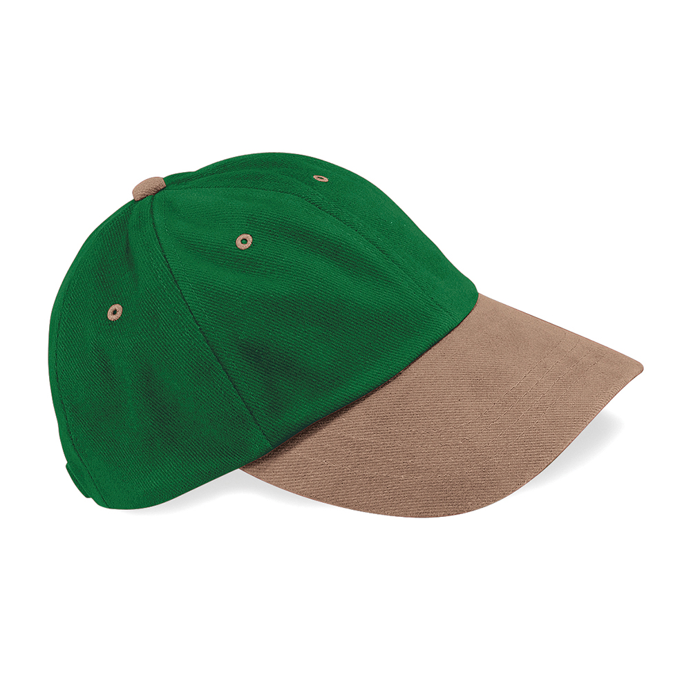 BC057_Beechfield_Low-profile_heavy_brushed_cotton20cap_ForestGreen_Taupe_FT