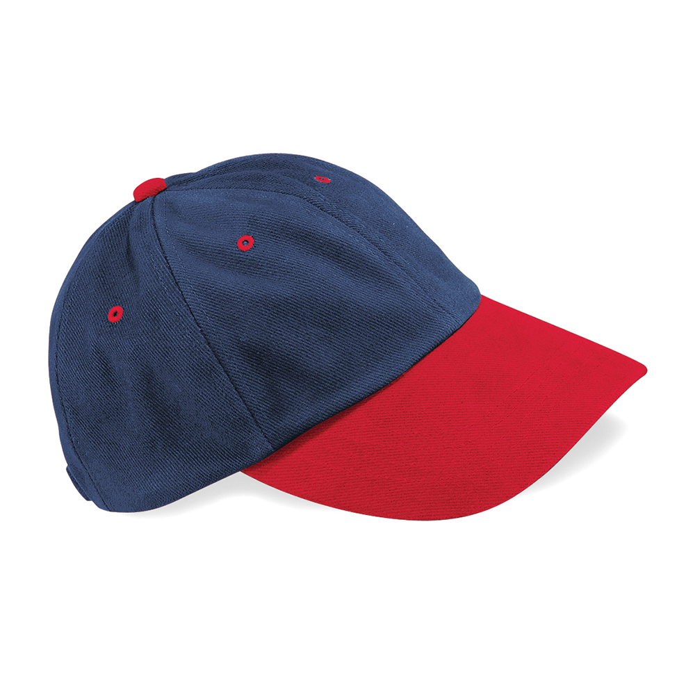 BC057_Beechfield_Low-profile_heavy_brushed_cotton20cap_FrenchNavy_ClassicRed_FT