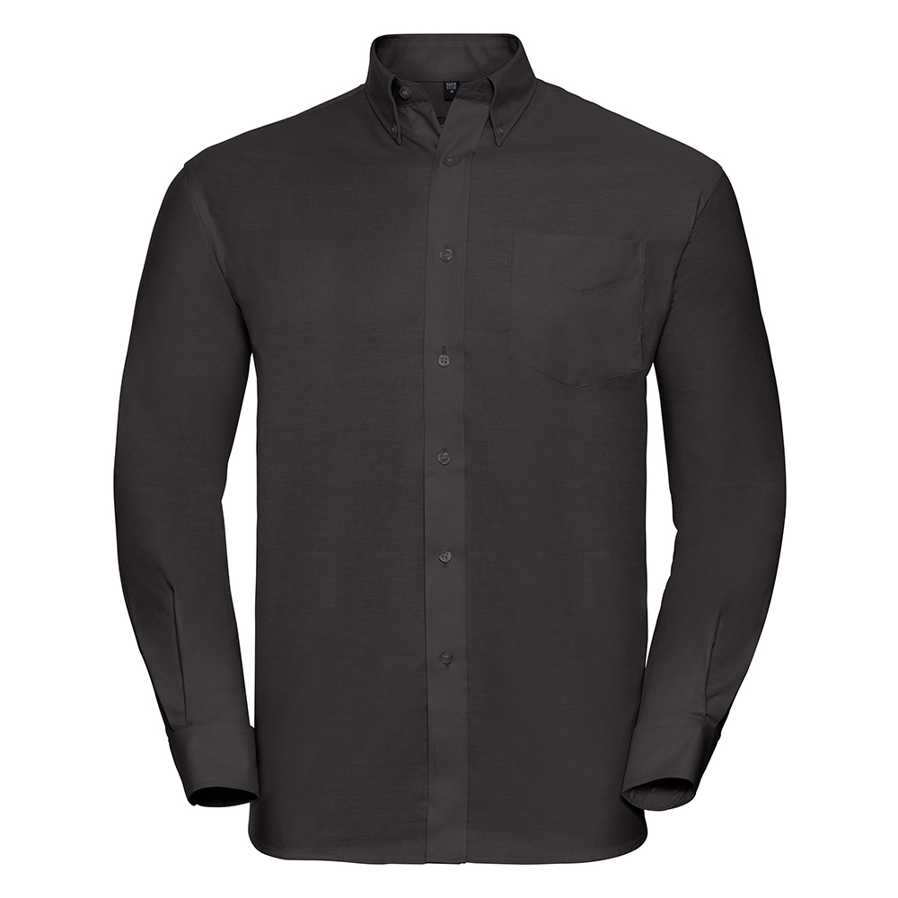 J932M_Russell_Longsleeve_easycare_Oxford_shirt_Black