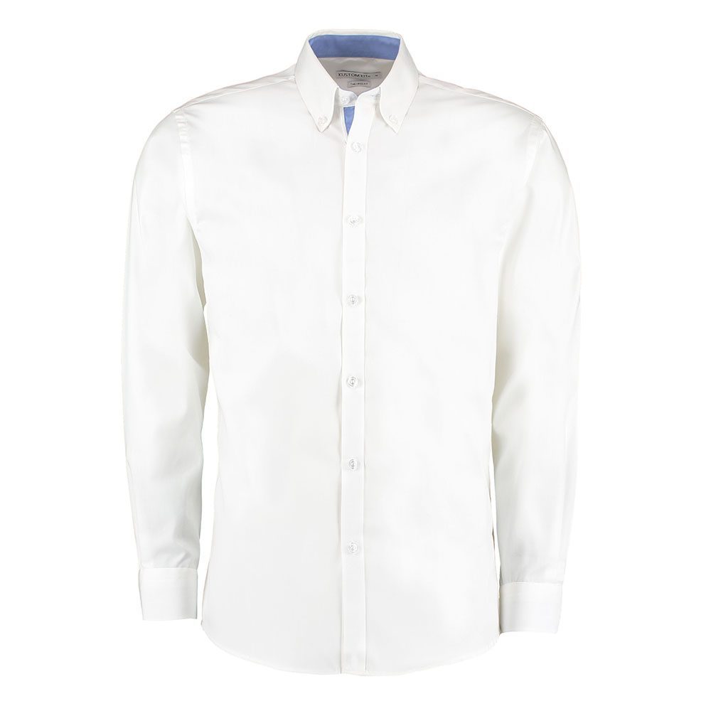 KK190_KustomKit_Contrast_premium_Oxford_shirt_button-down20collar_long-sleeved_tailored20fit_White_MidBlue
