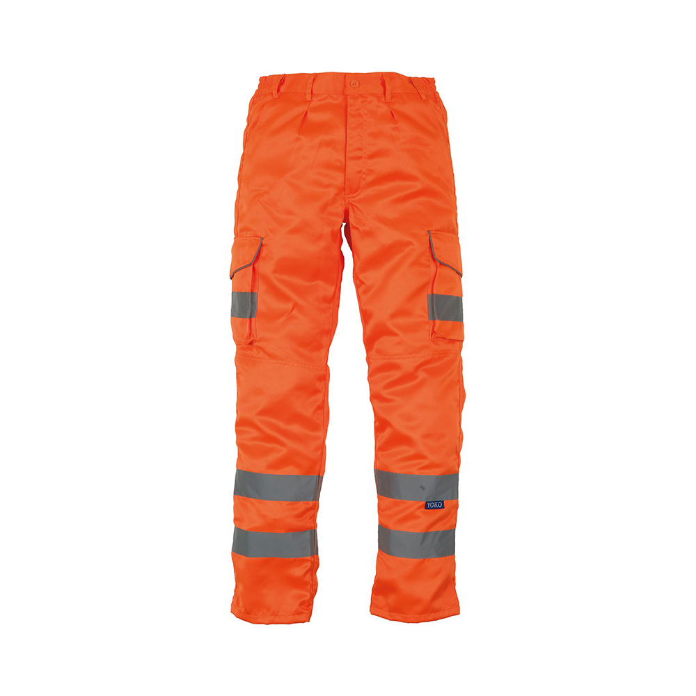 YK073_Yoko_Hi-vis_polycotton_cargo_trousers_with_kneepad_pockets_Orange