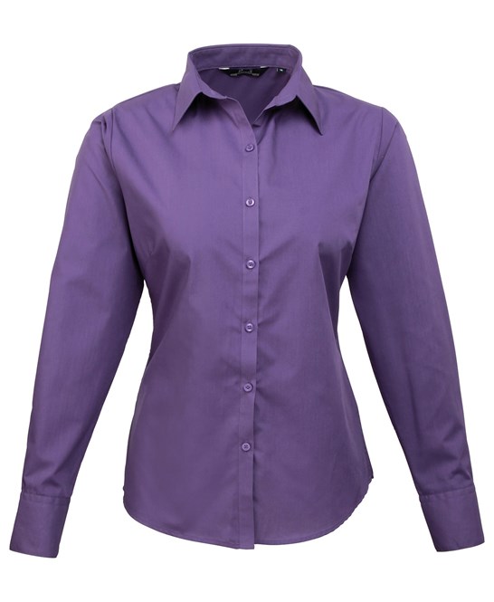 pr300_black_Womens_poplin_long_sleeve_purple