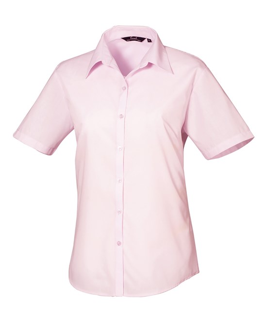 pr302_pink_Womens_short_sleeve_poplin_blouse