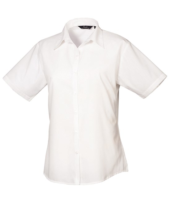 pr302_white_Womens_short_sleeve_poplin_blouse
