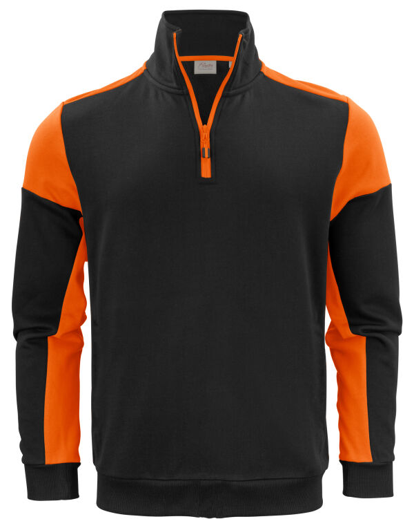 Prime_Half_Zip_Sweatshirt_Black-Orange_Front_2262069_166018