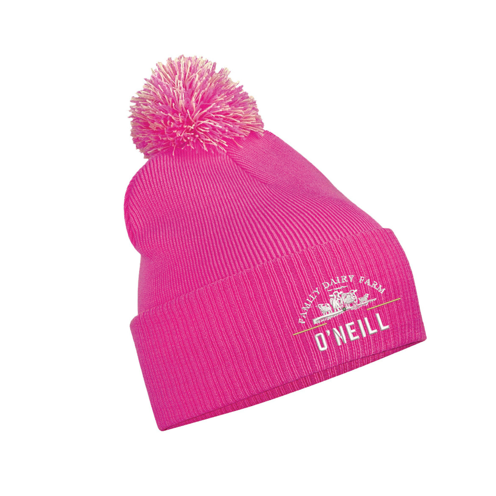 OFFBC450_O’Neill_Beechfield_SNOWSTAR_BEANIE_FuschiaWhite