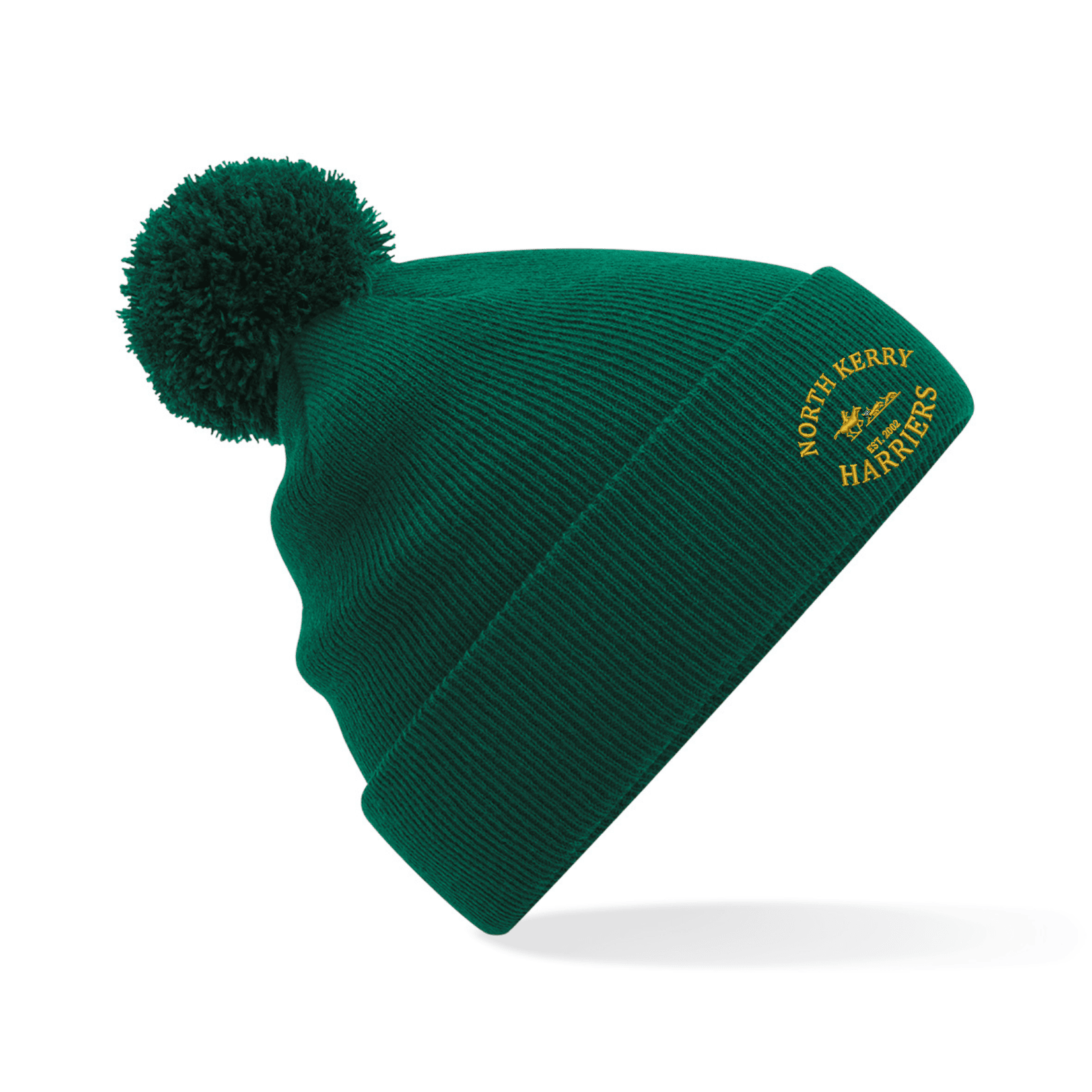 BB426B_NorthKerryHarriers_Beechfield_Kids_Original_Pom_Pom_Beanie_BottleGreen